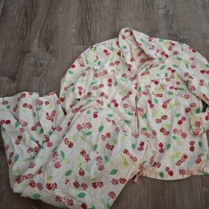 vintage Victoria's Secret cherry print pajamas set size medium loungewear pj's